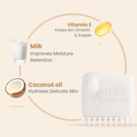 Mother Sparsh Milky Mineral Baby Bathing Soap 75g| Gentle & Nourishing Baby Soap with Milk Protein & Coconut Oil | Dermatologically Tested, Non-Toxic & Hypoallergenic