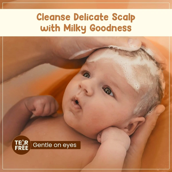Mother Sparsh Milky Soft Baby sampoo 200ml | Coconut based Cleanser & Milk protein, vitamin e | Gentle, Tear-Free Formula for Soft & Healthy Baby Skin