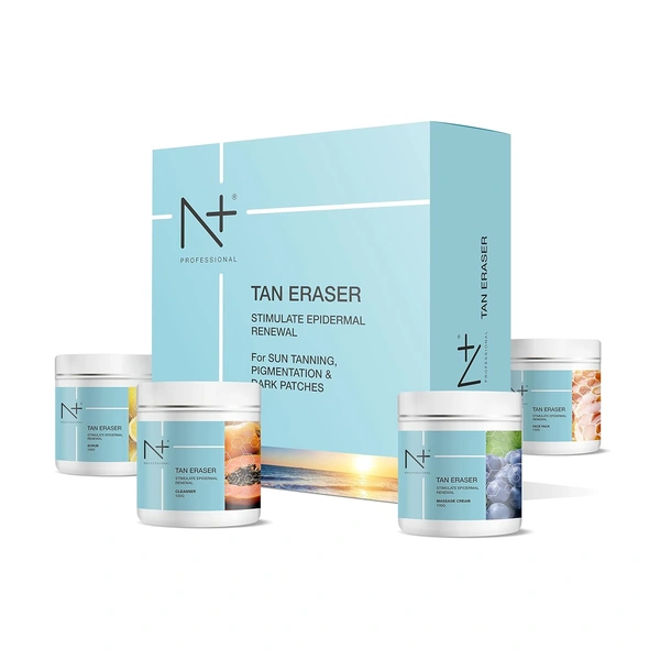 N Plus Professional Tan Eraser Facial Kit- 400g | Foe Sun Tanning , Pigmentation & Dark Patches | Skin Brightening Kit | Natural Skin Care | Exfoliating Scrub | Dead Skin Cell Removal | For All Skin Types