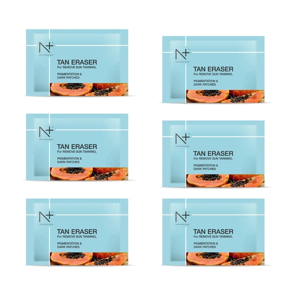 N Plus Professional Tan Eraser Mask-12g x 6 | For Remove Sun Tanning, Pigmentation & Dark Patches | Radiant Glow Mask | Flawless Complexion | Natural Exfoliating Mask