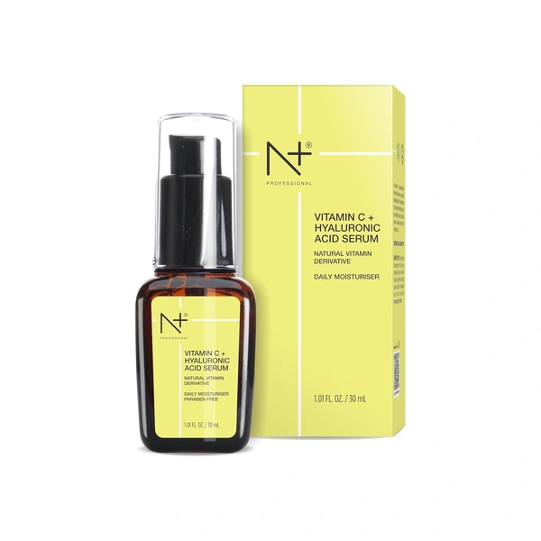 N Plus Professional Vitamin C & Hyaluronic Acid Serum | Brightening & Hydrating Serum | Daily Moisturize Paraben Free | Serum for Radiance & Glowing Skin | Even skin tone | Anti-Aging Face Serum | 30ml