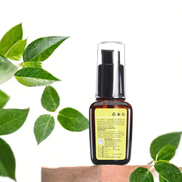 N Plus Professional Vitamin C & Hyaluronic Acid Serum | Brightening & Hydrating Serum | Daily Moisturize Paraben Free | Serum for Radiance & Glowing Skin | Even skin tone | Anti-Aging Face Serum | 30ml