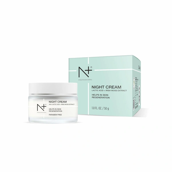 N Plus N + Professional Night Cream 50g | With Lactic Acid & Irish Moss Extract | Helps In Skin Regeneration | Hydrating Skin | Fades Dark Spots | Nourishing Ingredients | for All Skin Types