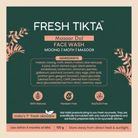 Nat Habit Masoor Dal Face Wash Fresh Daily Tikta 100g | Skin Brightening Natural Cleanser | With Masoor & Moth Dal | Sulphate & Chemical Free | For All Skin Types