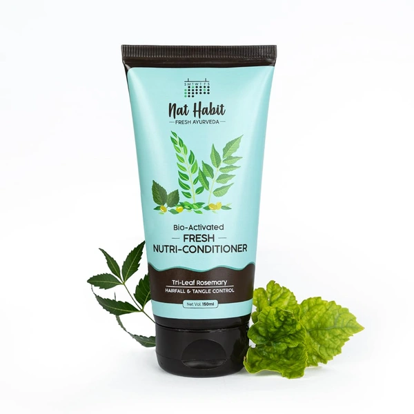 Nat Habit Rosemary Conditioner 60ml | Hair Fall Control & Nourishment | Bio-Activated with Argan Oil | Moisturizing Conditioner for Curly, Dry, Frizzy & Oily Scalp | Unisex