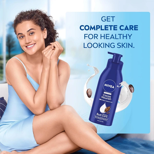 Nivea Cocoa Nourish Body Lotion - 400ml | Deep Moisture Serum | 48-Hour Hydration | Cocoa Butter & Coconut Oil | Non-Greasy Formula for Very Dry Skin