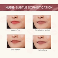 Nourish Mantra Muted Magic Creamy Matte Liquid Lipstick Combo with SPF 15, Set of 4 Mini Lipsticks 1.4ml each | Transfer-Proof, Smudge-Proof & Long-Lasting | Enriched with Jojoba Oil | Shea Butter & Vitamin E?