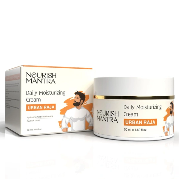 Nourish Mantra Urban Raja Daily Moisturizing Cream 50ml | Infused with Hyaluronic Acid & Niacinamide | Hydrates, Nourishes & Revitalizes Skin | For All Skin Types?