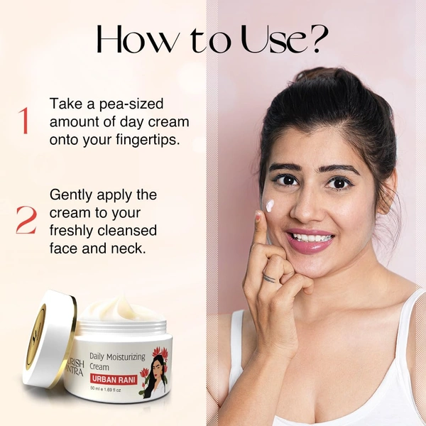 Nourish Mantra Urban Rani Daily Moisturizing Cream 50ml | Enriched with Hyaluronic Acid, Niacinamide & Sea Buckthorn | Hydrating, Nourishing & Skin-Revitalizing Formula