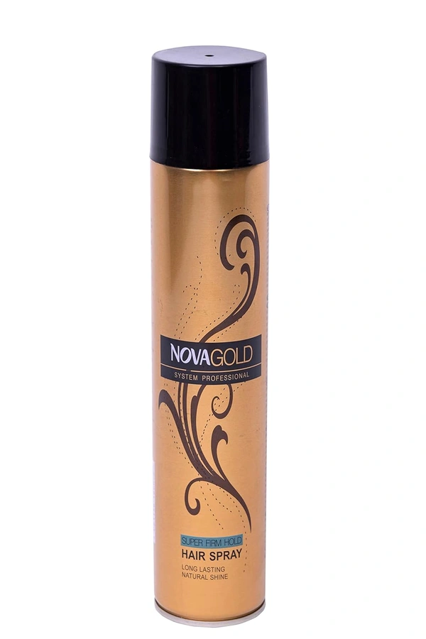 Nova Gold System Professional Hair Setting Spray 400ml | Super Firm Hold Hair Spray | Long-Lasting Styling, Non-Sticky, Suitable for All Hair Types | Salon & Home Use