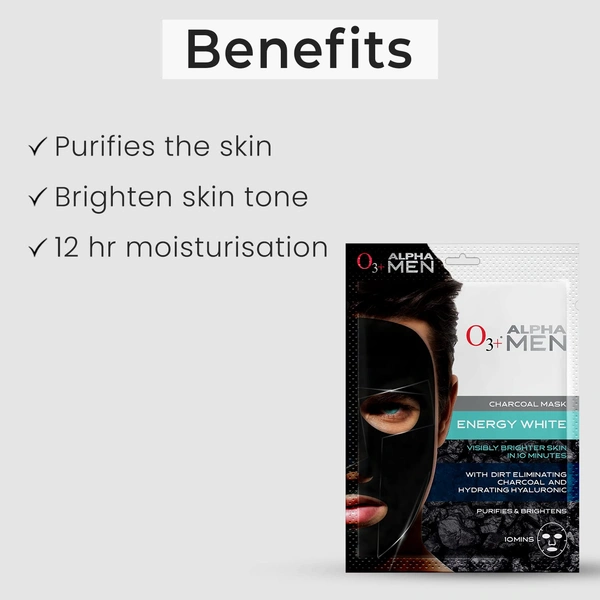 O3+ Professional O3+ Energy White Charcoal Face Sheet Mask 30ml