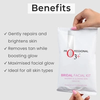 O3+ Professional Bridal Facial Kit 60g + 69ml for Radiant Glowing Skin | Hyaluronic Acid, Glycolic Acid & Niacinamide | Salon Like Facial for All Skin Types