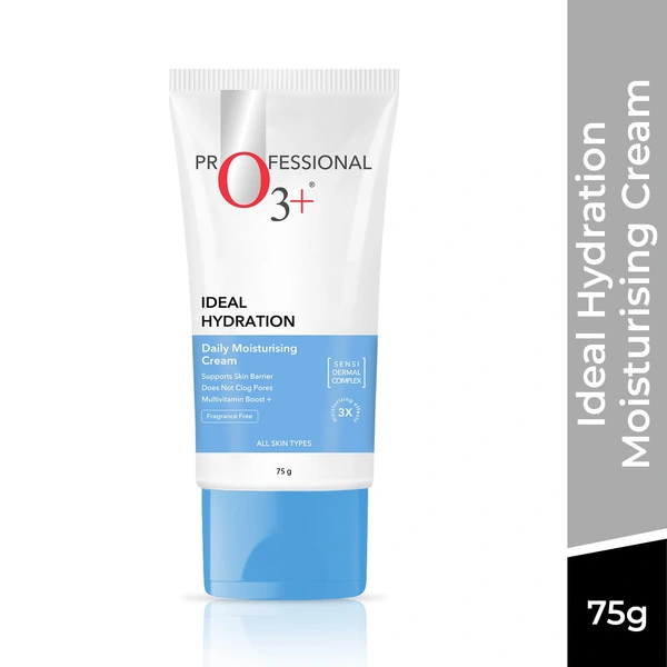 O3+ Professional O3+  Professional Moisturizer Cream 75g with Hyaluronic Acid | Intense Hydration, Skin Plumping, and Nourishing Moisturizer for All Skin Types"