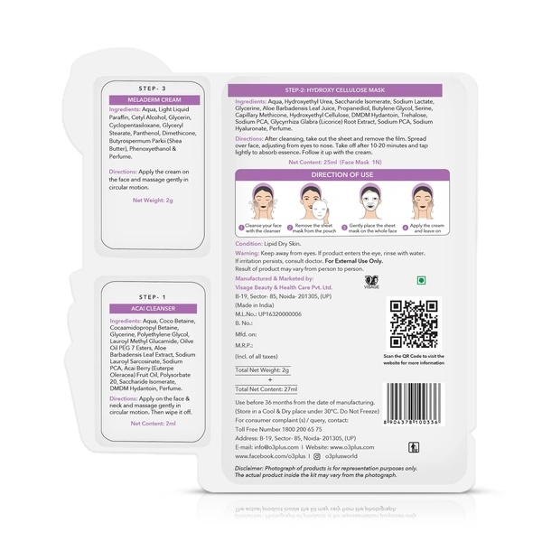 O3+ Professional O3+facialist Hydroxy Cellulose Mask 30g