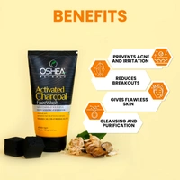 Oshea Herbals Activated Charcoal Face Wash 120g | Deep Cleansing & Oil Control | Blackhead Removal | Skin Brightening & Hydration for Fresh | Clear & Radiant Skin