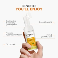 Oshea Herbals Brightening & Illuminating Foaming Facewash 150ml | Vitamin C & Grapefruit Extract | Removes Impurities, Deep Cleansing, Radiant Glow for All Skin Types