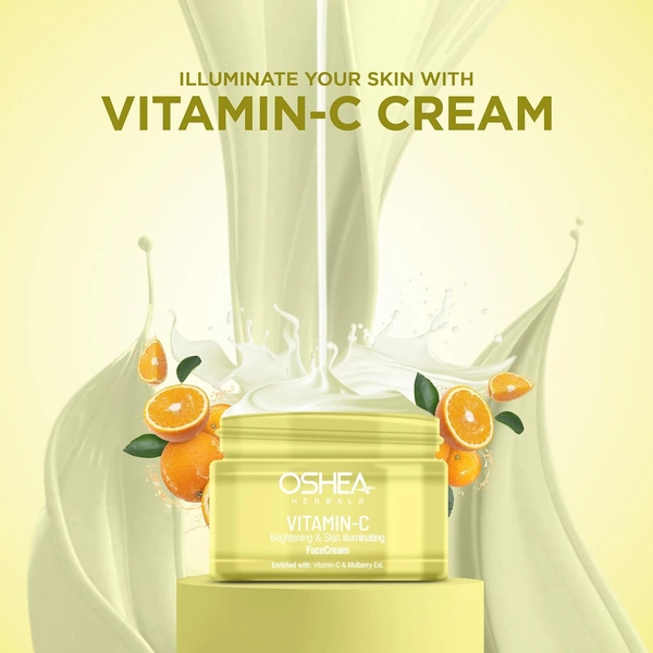 Oshea Herbals Brightening & Skin Illuminating Face Cream 50g | With Mulberry Extract & Vitamin C | Hydrates, Reduces Age Spots, Improves Texture & Brightens Skin