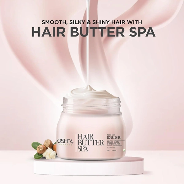 Oshea Herbals Hair Butter Spa Cream 500g Enriched with Cherry, Basil & Neem Extract | Deep Moisturizing Spa Treatment for All Hair Types | Repairs Dull & Damaged Hair
