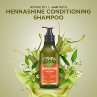 Oshea Herbals Heenashine Conditioning Shampoo 500ml | Deep Cleansing & Conditioning | Controls Dryness, Strengthens Hair | Enriched with Henna & Bhringraj Extracts