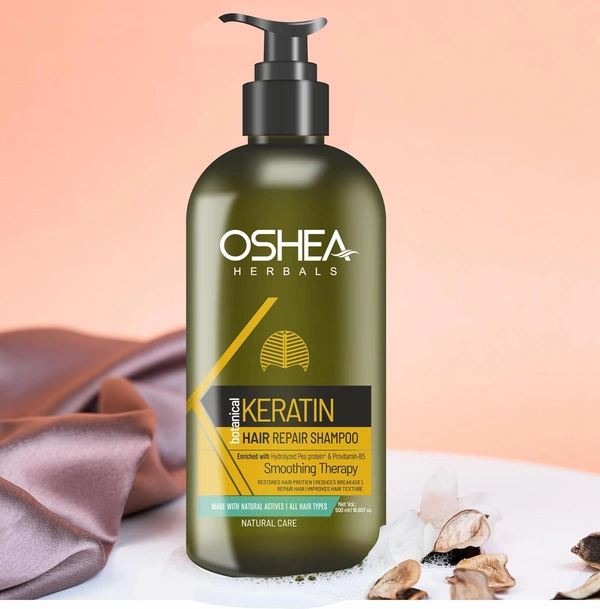 Oshea Herbals Keratin Hair Repair Shampoo 300ml | Strengthens & Repairs Damaged Hair | Smooth, Shiny & Frizz-Free | Deep Nourishment with Keratin Protein | For Men & Women