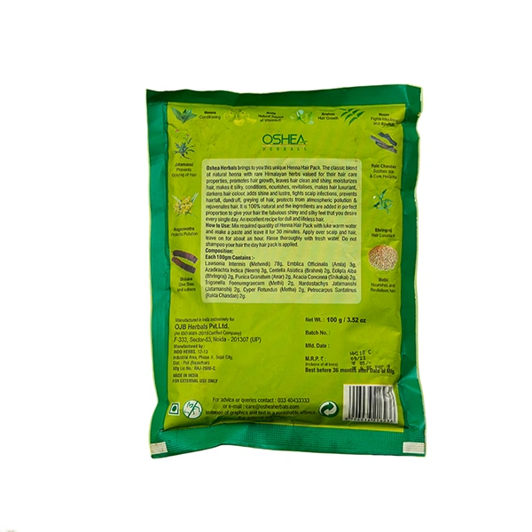 Oshea Herbals Natural Henna Hair Pack 100g | Brown Shade  Darkens Greys | Nourishes & Strengthens Hair | Enriched with Mehandi | Neem & Amla for Healthy Growth