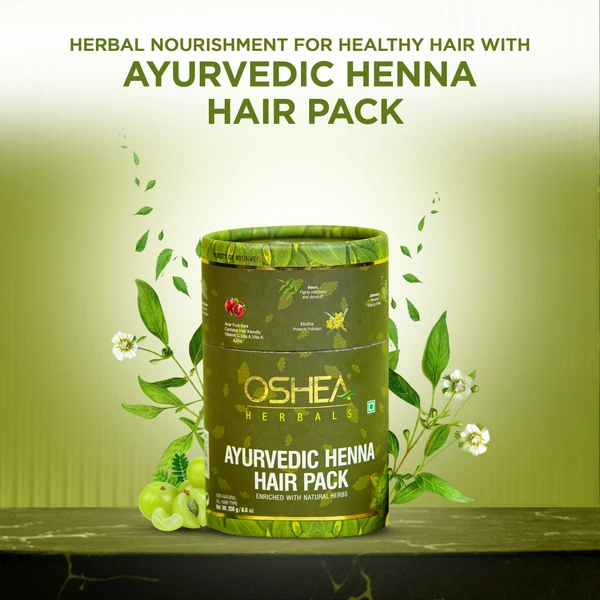 Oshea Herbals Natural Henna Hair Pack 250 g | Brown Shade  Darkens Greys | Nourishes & Strengthens Hair | Enriched with Mehandi | Neem & Amla for Healthy Growth