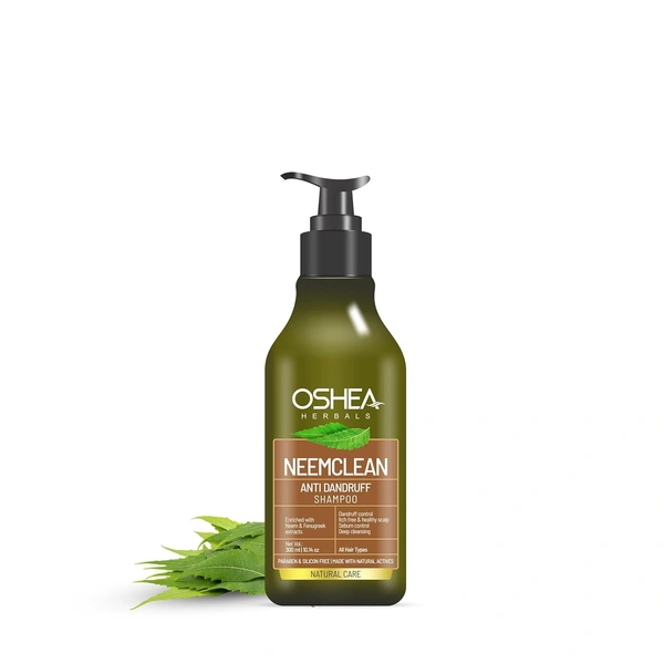 Oshea Herbals Neemclean Anti Dandruff Shampoo 500ml | With Neem & Fenugreek | Controls Dandruff, Relieves Itchy Scalp | Paraben & Silicon Free, For Men & Women