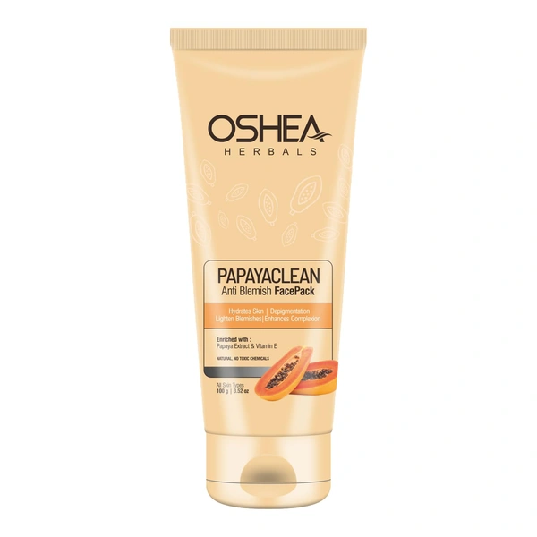 Oshea Herbals Papayaclean Anti Blemish Face Pack for All Skin Types 100g | Cleansingh & Purrification | Gives Flawless Complexion | Reduces breakouts | Prevents acne & irritation