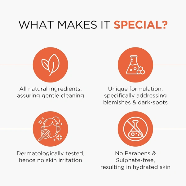 Oshea Herbals Papayaclean Anti Blemishes Face Wash 100gm | Enriched with Papaya & Vitamin E | Removes dark spost, Reduces Blemishes & Pigmentation For All Skin Types