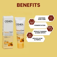 Oshea Herbals Papayaclean Multipurpose Gel Cream 18gm | Enriched with Papaya Extract & Vitamin E | Anti Blemishes & Pigmentation |Reduce Acen &  Primple | Reduce Taining & Dark Spots