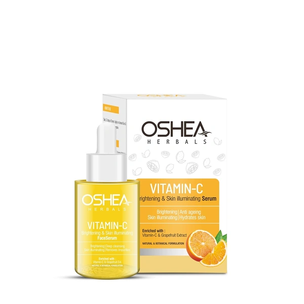Oshea Herbals Skin Illuminating Face Serum 30ml for Unisex| Reduces Pigmentation, Wrinkles & Dullness | Hydrates & Evens Tone | Enriched with Vitamin C & Grapefruit Extract