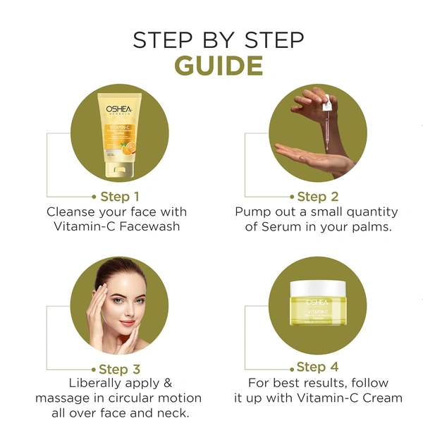 Oshea Herbals Skin Illuminating Face Serum 30ml for Unisex| Reduces Pigmentation, Wrinkles & Dullness | Hydrates & Evens Tone | Enriched with Vitamin C & Grapefruit Extract