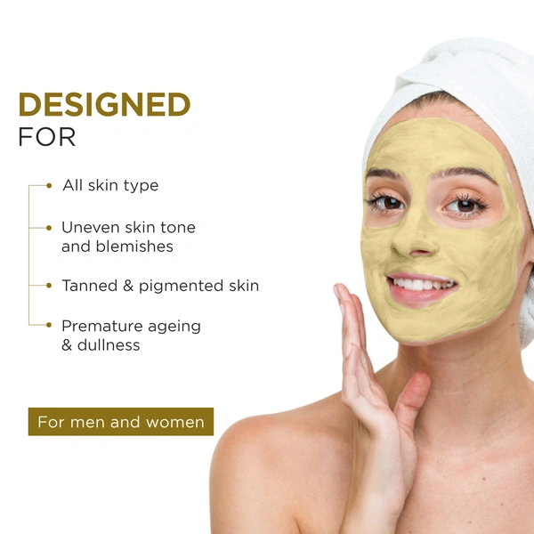 Oshea Herbals Ubtan Glowing & Tan Removing Face Mask 100g, with Turmeric Extract & Herbal Formula | Removes Tan, Repairs Sun Damage, Brightens & Revives Dull Skin