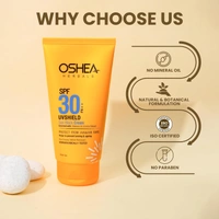 Oshea Herbals UVShield Sun Block Cream SPF 30, 120g | Broad-Spectrum UVA & UVB Protection | Non-Greasy, Water-Resistant Formula | Hydrating & Tan Prevention