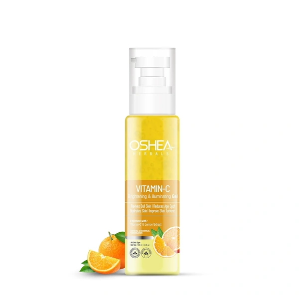 Oshea Herbals Vitamin C Brightening Face Gel 120ml for All Skin Types | Deeply Hydrates, Reduces Age Spots & Dullness | Improves Skin Texture | Enriched with Vitamin C & Lemon Extract