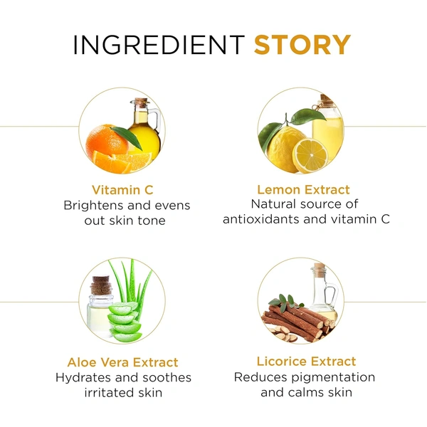 Oshea Herbals Vitamin C Brightening Face Gel 120ml for All Skin Types | Deeply Hydrates, Reduces Age Spots & Dullness | Improves Skin Texture | Enriched with Vitamin C & Lemon Extract