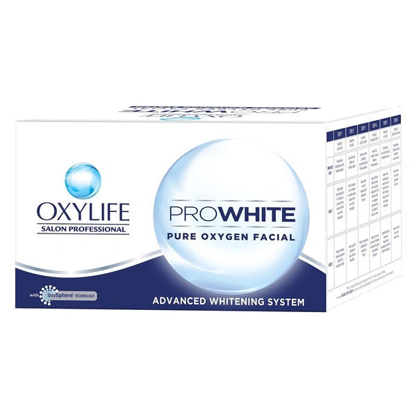 Oxylife Prowhite Pure Oxygen Facial Kit 264g | Advanced Oxysphere Technology | Skin Brightening, Whitening & Rejuvenation | Reduces Dullness & Protects from UV Rays