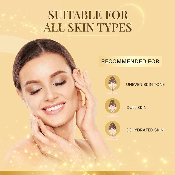 Ozone Illuminous Gold Facial Kit - 60g | 6-Step Organic Facial for Radiant, Luminous Skin | Reduce Dullness | Skin Brightening | For Natural Golden Glow | For All Skin Types