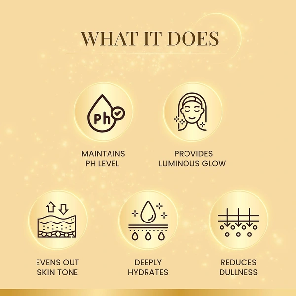 Ozone Illuminous Gold Facial Kit - 60g | 6-Step Organic Facial for Radiant, Luminous Skin | Reduce Dullness | Skin Brightening | For Natural Golden Glow | For All Skin Types