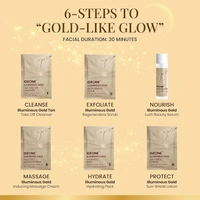 Ozone Illuminous Gold Facial Kit - 60g | 6-Step Organic Facial for Radiant, Luminous Skin | Reduce Dullness | Skin Brightening | For Natural Golden Glow | For All Skin Types