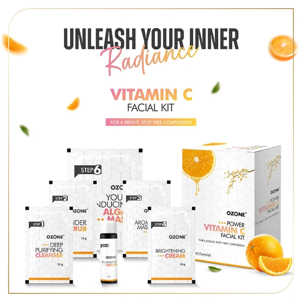 Ozone Beauty Ozone Radiance Vitamin C Facial Kit | Brightening & Revitalizing Facial Care | Infused with Vitamin C for Glowing, Even-Toned & Youthful Skin | Ideal for All Skin Types