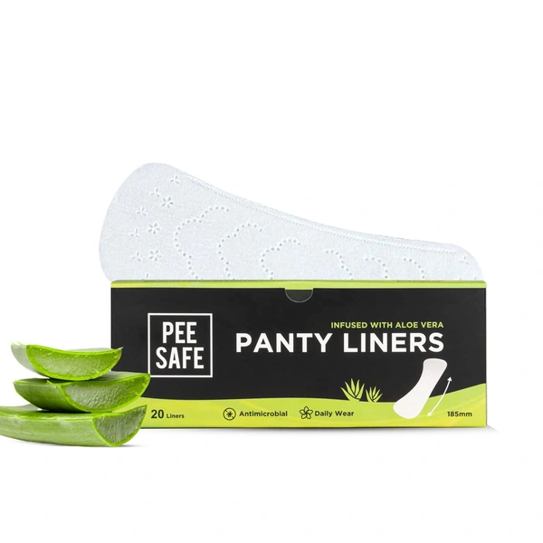 Pee Safe Aloe Vera Panty Liners for Daily Use, 20 Liners (Large Size, 185mm) | Infused with Aloe Vera for Ultimate Comfort  Freshness & Protection | Soft,  Breathable & Perfect for Everyday Use