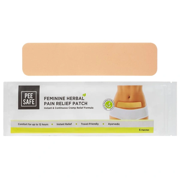 Pee Safe Feminine Herbal Pain Relief Patches (5 patches)| Natural & Pain Relief for Menstrual Discomfort | Sleek Design |  No Side Effects & Comfort for Up to 12 Hours