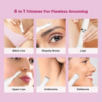 Peesafe PEESAFE Women Furr Rechargeable Multipurpose Trimmer for Eyebrows, Underarms, Legs & Bikini Line | Water Resistant | 45 Min Runtime | Soft on Skin | 1 Year Warranty