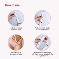 Peesafe PEESAFE Women Furr Rechargeable Multipurpose Trimmer for Eyebrows, Underarms, Legs & Bikini Line | Water Resistant | 45 Min Runtime | Soft on Skin | 1 Year Warranty