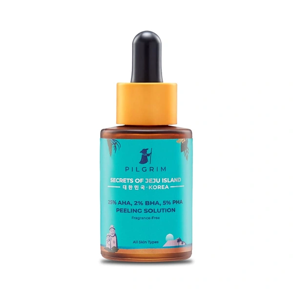 Pilgrim 25% AHA + 2% BHA + 5% PHA Peeling Solution -30ml  | Smooth Texture & Pore Cleansing | Brightens & Evens Skin Tone | Reduces Fine Lines & Dark Spots | Unclogs Pores | Chemical Exfoliation | For All Skin Types
