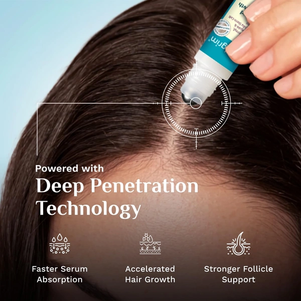 Pilgrim 3% Redensyl & 4% Anagain Advanced Hair Growth Serum 25ml Roll-On | Korean Black Rice Scalp Treatment | Controls Hair Fall, Boosts Regrowth & Density