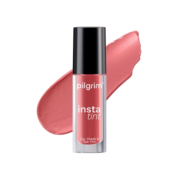Pilgrim 3-in-1 Insta Tint - 2.5g | Multi-purpose Lip, Cheek & Eye Tint | With Goodness Of Spanish Squalane, Almond Oil, Avocado Oil And Macadamia Nut Oil |  Lightweight | Long-lasting & Buildable Color | Natural Glow | Perfect for All Skin Tones | (Coral Story - 02)