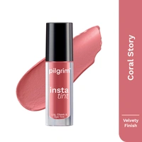 Pilgrim 3-in-1 Insta Tint - 2.5g | Multi-purpose Lip, Cheek & Eye Tint | With Goodness Of Spanish Squalane, Almond Oil, Avocado Oil And Macadamia Nut Oil |  Lightweight | Long-lasting & Buildable Color | Natural Glow | Perfect for All Skin Tones | (Coral Story - 02)