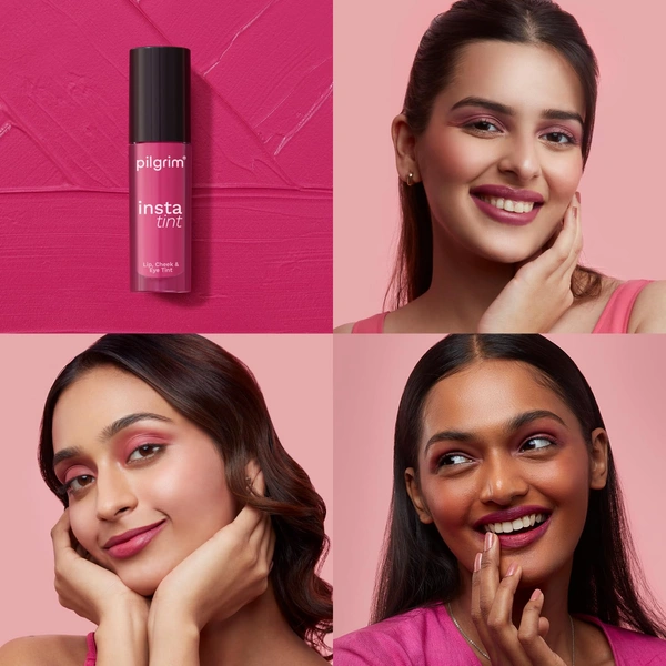 Pilgrim 3-in-1 Insta Tint - 2.5g | Multi-purpose Lip, Cheek & Eye Tint | With Goodness Of Spanish Squalane, Almond Oil, Avocado Oil And Macadamia Nut Oil |  Lightweight | Long-lasting & Buildable Color | Natural Glow | Perfect for All Skin Tones | (The Brown Trend -03)